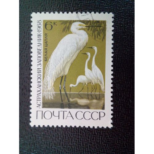 Timbre Russie / Urss Yt 3417 Grande Aigrette (Egretta Alba) 1968 ( 7612 )