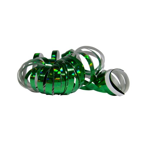 2 Rouleaux De Serpentins Holographiques Verts 4 M