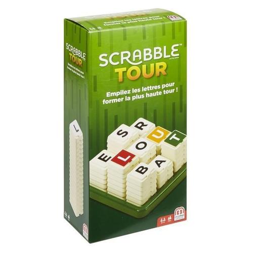 Scrabble - Scrabble Tour - Jeu De Societe - Trouvez Le Mot Le Plus Long A Partir Des 9 Lettres Visibles En Haut Des Piles