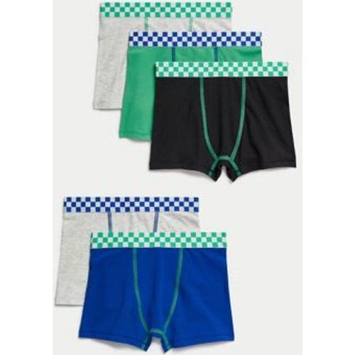 Lot De 5 Boxers En Coton Extensible À Motif Damier (Du 5 Au 16 Ans) - Multicolore