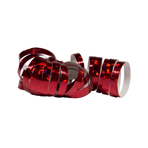 2 Rouleaux De Serpentins Holographiques Rouges 4 M
