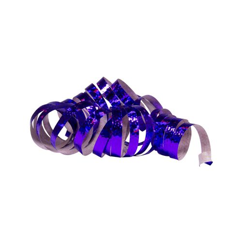 2 Rouleaux De Serpentins Holographiques Violets 4 M