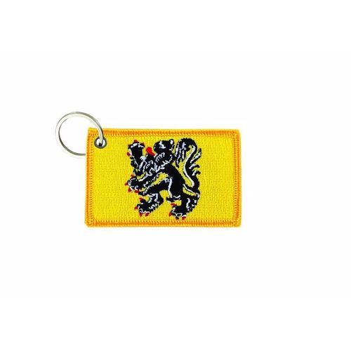 Porte Cle Cles Clef Brode Patch Ecusson Badge Drapeau Flandres Belgique Flamands