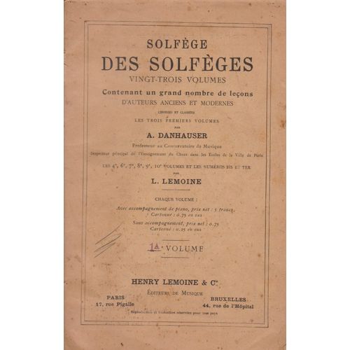 Solfege Des Solfeges Volume 1 A