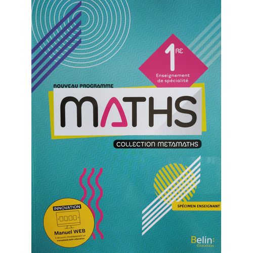 Maths Collection Metamaths 1re Enseignement De Spécialité