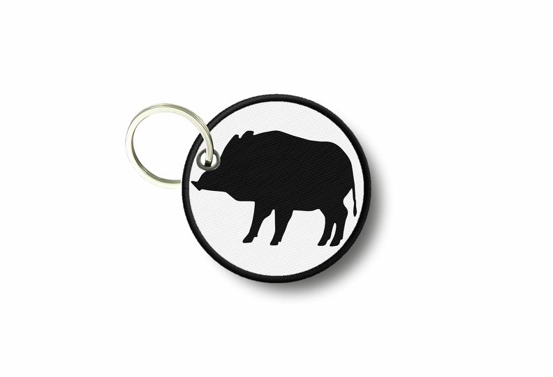 Porte Cle Cles Clef Brode Patch Ecusson Sanglier Chasseur Veste