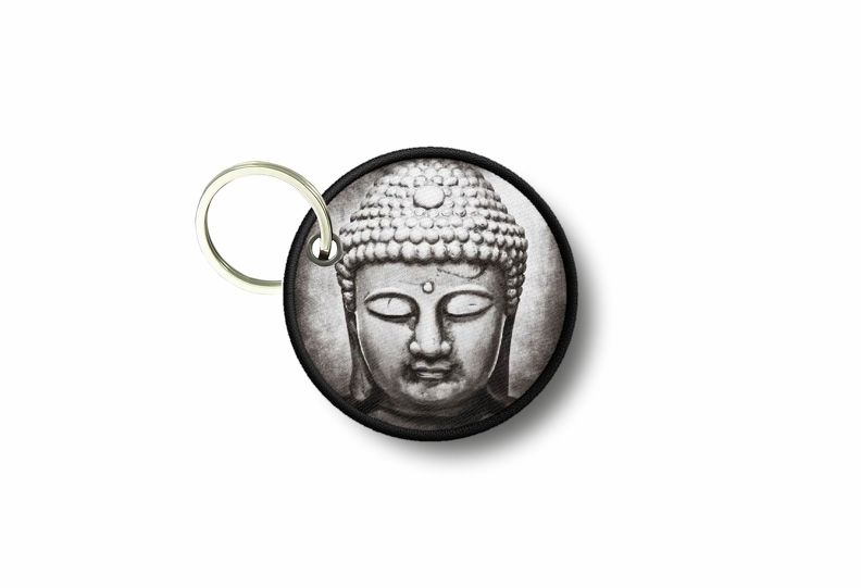 Porte Cle Cles Clef Brode Patch Ecusson Bouddha Bouddhiste