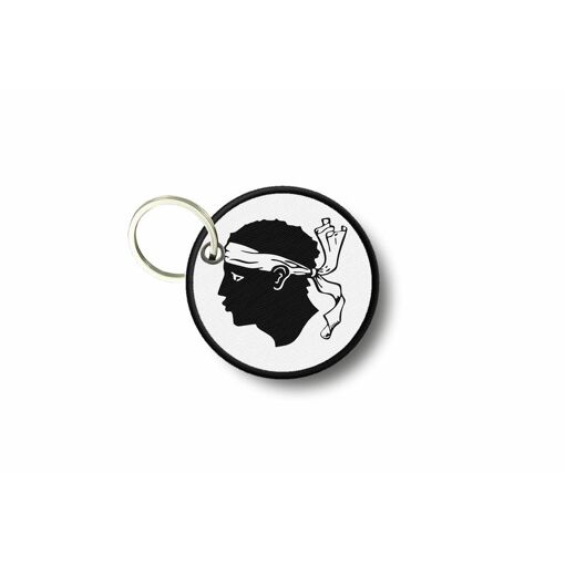 Patch Brodé Corse Tête De Maure - 7x4.5cm - Thermocollant Polyester - Pour Customiser Vêtements Et Accessoires