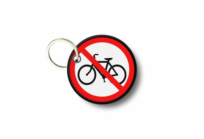 Porte Cle Cles Clef Brode Patch Ecusson Velo Interdit