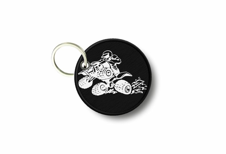 Porte Cle Cles Clef Brode Patch Ecusson Quad