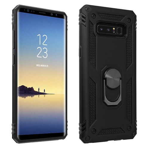 Coque Samsung Galaxy Note 8 Bi Matière Rigide Souple Bague Support Vidéo Noir