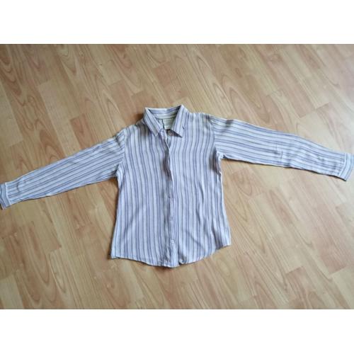 Chemise Manches Longues  Fine Rayée Taille 156/14 Ans Edeis