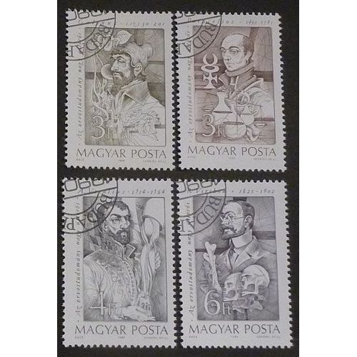 Hongrie Oblitéré Y Et T N° 3246 À 3249 Lot De 4 Timbres De 1989 Pionniers De La Médecine