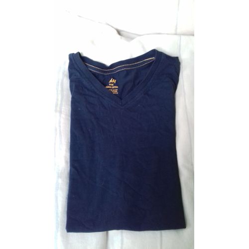 Tee Shirt Bleu Marine Mixte 11/12 Ans H&m