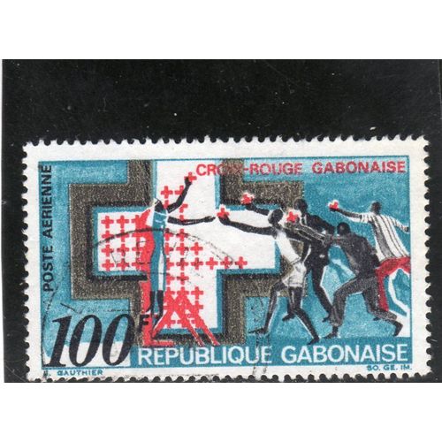 Timbre De Poste Aérienne Du Gabon (Croix-Rouge Gabonaise)