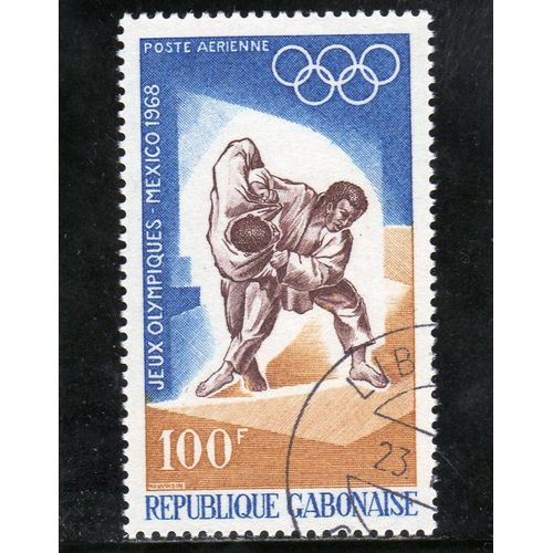 Timbre De Poste Aérienne Du Gabon (Jeux Olympiques De Mexico)