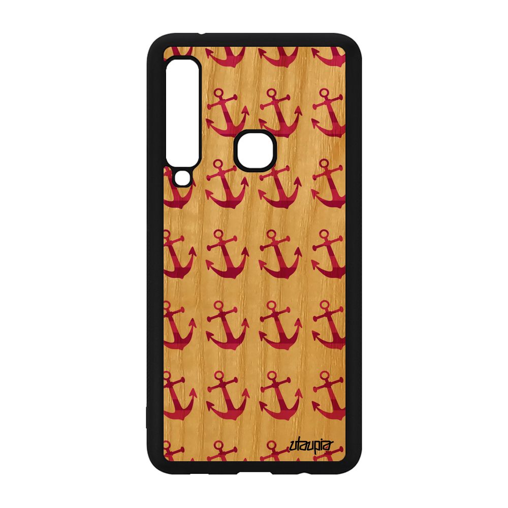 Coque A9 2018 Bois Silicone Ancre Rose Dessin Capitaine 4g Marine Samsung Galaxy A9 2018
