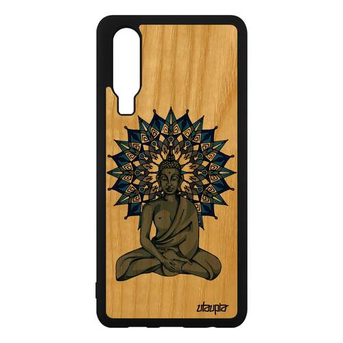 Coque Bois P30 Silicone Bouddha D'or Mobile Chine Rosace Cadeau De Noel A Huawei P30