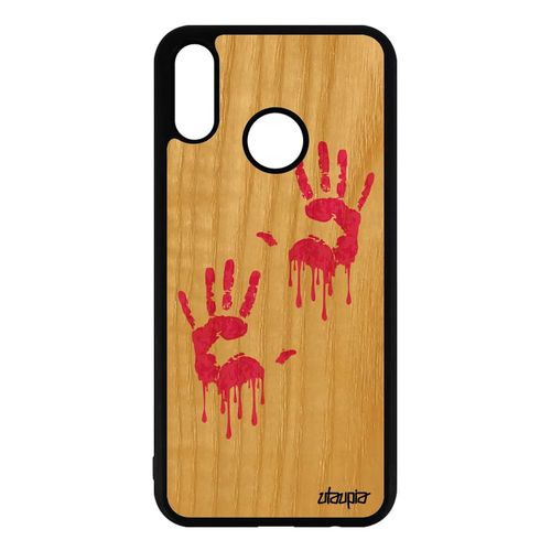 Coque Bois Pour Huawei P Smart Plus Silicone Empreinte Main Gel Rose Homme Deux