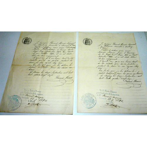 Louis Boch, Maire D'annecy 1888-1903, 2 Signatures Sur Documents
