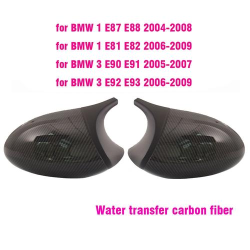 Fibre De Carbone - Rétroviseur Pour Bmw E81 E82 E87 2008 +,116i 118i 120i E88 E90 E91 2008-2011, 320i 330i 330d En Fiber De Carbone Noir Brillant