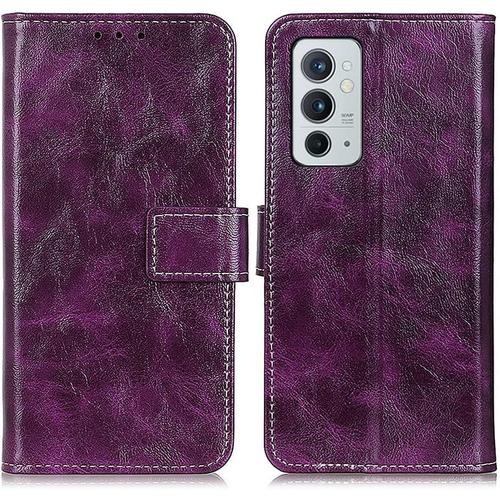 Étuis Flip Smartphone For Oneplus 9rt 5g Rétro Crazy Horse Texture Portefeuille Téléphone Protection En Cuir Botier Flip Cuir Case Stand Case Slot Cas De Téléphone Convient For Oneplus 9rt 5g Étui