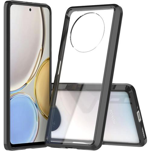 Coque Pour Honor Magic 4 Lite 4g / 5g, Housse Protection En Mince Souple Gel Silicone Tpu Noir Bumper, Back Transparente Armor De Rigide Pc Plastique, Anti-Rayures Et Antichoc Protecteur Étui Cover