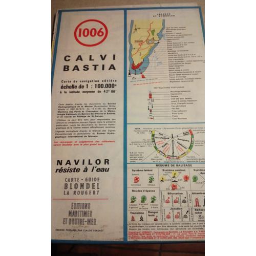 Carte De Navigation Côtière Calvi Bastia N°1006