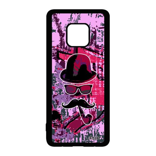 Coque Silicone Monsieur Moustache Huawei Mate 20 Pro Rose Graf Unique Street Art