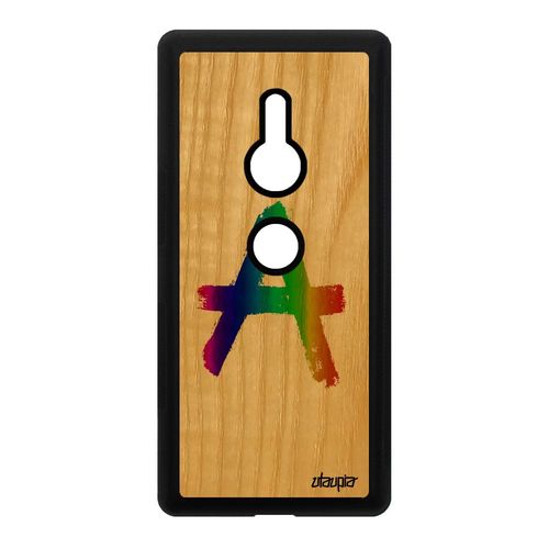 Coque Xperia Xz2 Bois Silicone Anarchie Punk Portable Dessin Realiste Vert Sony Xperia Xz2