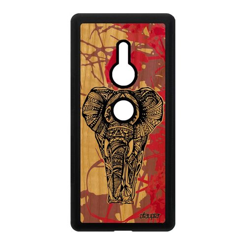 Coque Silicone Elephant Sony Xperia Xz2 Bois Rose Design Graphique Azteque 4g De