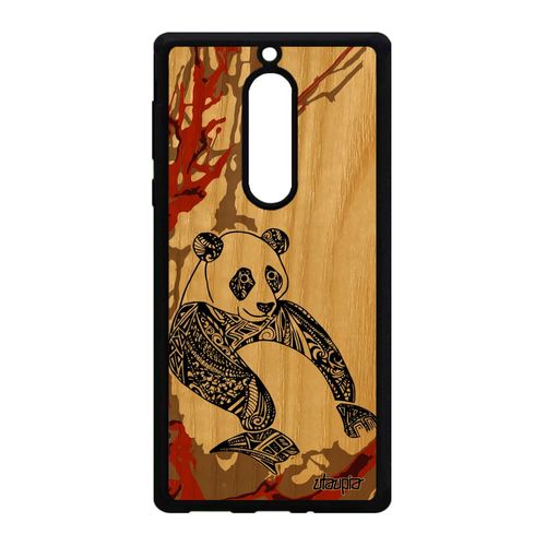 Coque Silicone Pour Nokia 5 Bois Panda Portable Azteque Bamboo Marron Original A