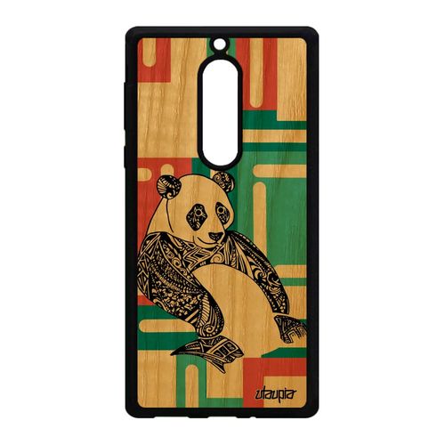 Coque Silicone Panda Nokia 5 Bois De Protection Ethnique 4g Tribal Dessin Vert A