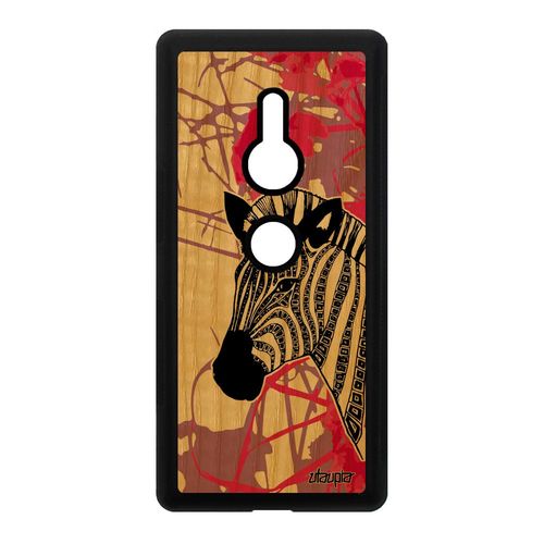 Coque Zebre Pour Sony Xperia Xz2 En Bois Silicone Dessin Gel Azteque Cheval Rose