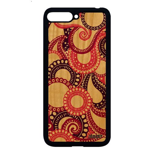 Coque Bois Y6 2018 Silicone Motif Cachemire Rose Etui Multicolore Cover A Huawei Y6 2018