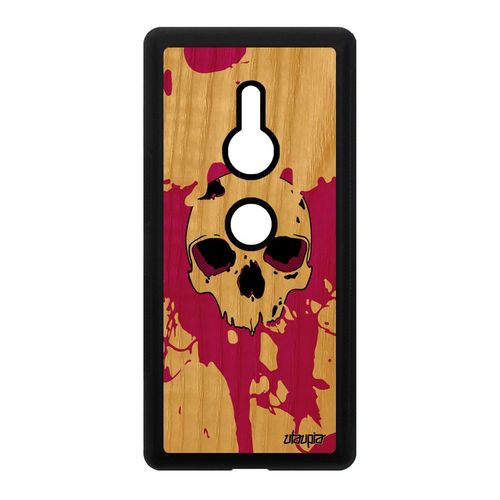 Coque Bois Xperia Xz2 Silicone Tete De Mort Emo Coloré Mobile Antichoc Rose Sony Xperia Xz2