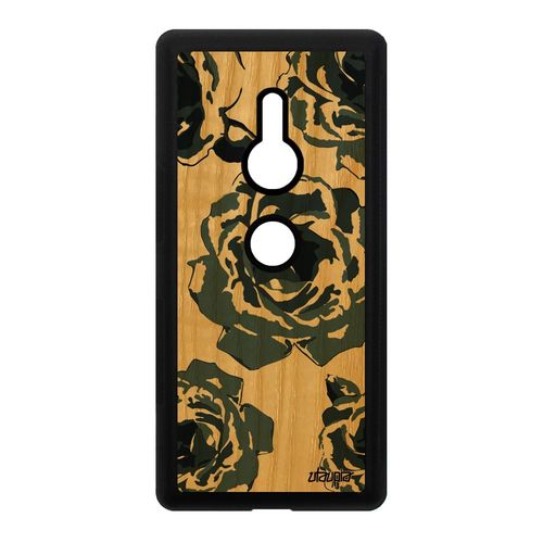 Coque Xperia Xz2 Bois Silicone Rose Fleur Floral Rigide Petale De Telephone Sony Xperia Xz2