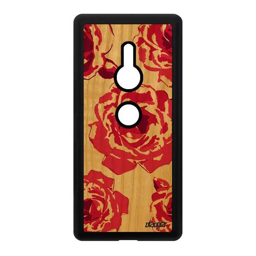 Coque Sony Xperia Xz2 Bois Silicone Rose Fleur Pas Cher Tatouage Amour Eternelle