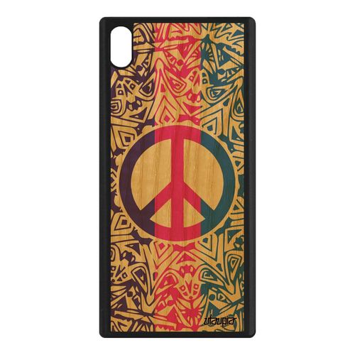 Coque Bois Xperia Xa1 Ultra Silicone Peace And Love & Housse Rose Motif De Sony Xperia Xa1 Ultra