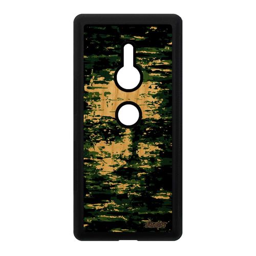 Coque Sony Xperia Xz2 Bois Silicone Portrait Camouflage Bumper 4g Armée Vert Art