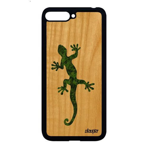 Coque Bois Pour Huawei Y6 2018 Silicone Salamandre Vert Femme Telephone Original