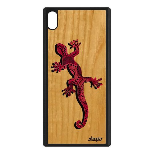 Coque Xperia Xa1 Ultra Bois Veritable Silicone Salamandre Animaux Rose 4g A Sony Xperia Xa1 Ultra