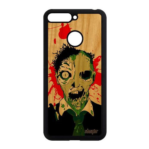Coque Honor 7a En Bois Silicone Mort Vivant Etui Vert Tache De Sang Eclaboussure