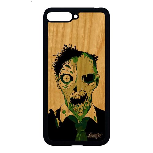 Coque Pour Y6 2018 Bois Silicone Zombie Gore Etui Rigide Frêne Vert Homme Huawei Y6 2018