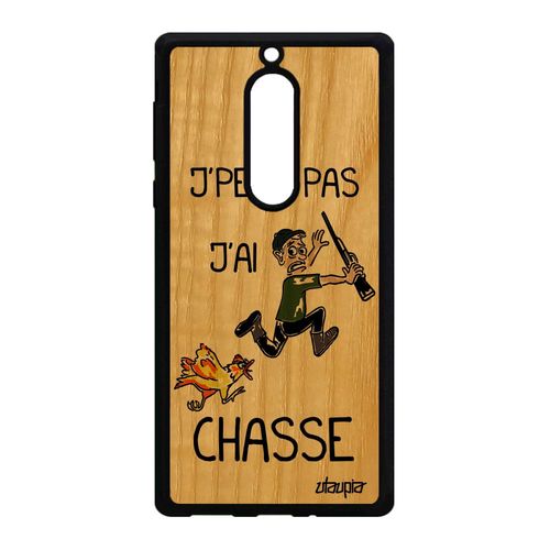 Coque Bois Silicone Pour Nokia 5 J'peux Pas J'ai Chasse Pas Cher Vert Etui Homme
