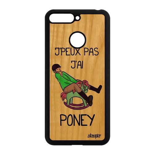Coque Bois Honor 7a Silicone J'peux Pas J'ai Poney Aqua Portable Unique Vert De