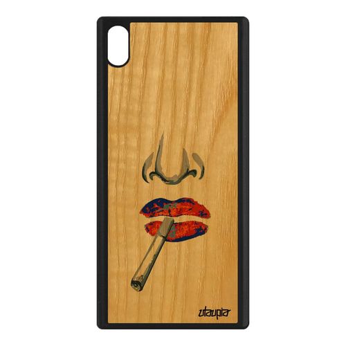 Coque Bois Pour Sony Xperia Xa1 Ultra Silicone Portrait Tpu Abstrait Jaune Femme