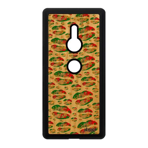 Coque Smack Sony Xperia Xz2 Bois Silicone Motif Impression Caoutchouc Jaune Tpu