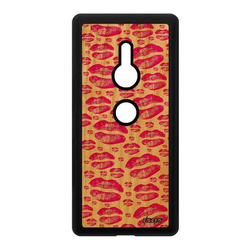 Coque Xperia Xz2 Bois Silicone Levres Cadeau Saint Valentin Gel Rose Motif Sony Xperia Xz2