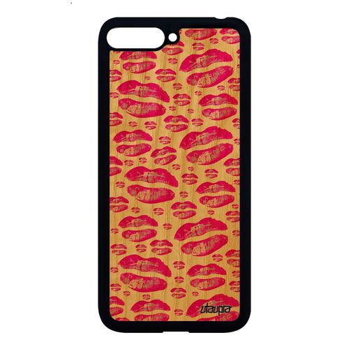 Coque Levres Y6 2018 Bois Silicone Personnalisé Motif Unique Femme Rose A Huawei Y6 2018